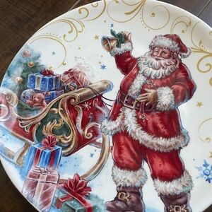 3 Southern Living “Holiday Classic” Christmas Santa & Ornament Salad Plate